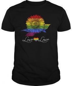 Love is Love T-Shirt Love Sunflower LGBT Rainbow Gay Shirt T-Shirt