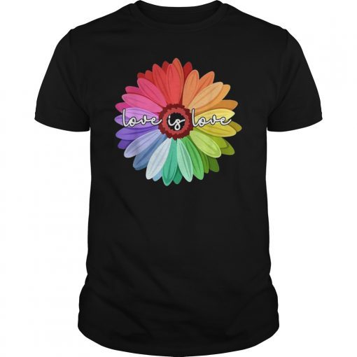 Love is love t-shirt love daisy lgbt rainbow shirt