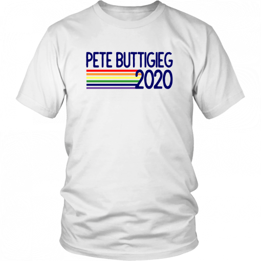 MAYOR PETE BUTTIGIEG 2020 RETRO PRIDE RAINBOW DESIGN T-SHIRT