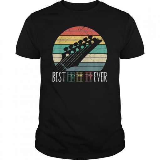 Mens Best Guitar DAD Ever Shirt Music Vintage Fathers Day Gift