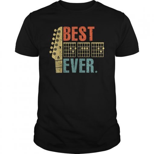 Mens Best Guitar Dad Ever Shirt Music Vintage Fathers Day Gifts TShirts