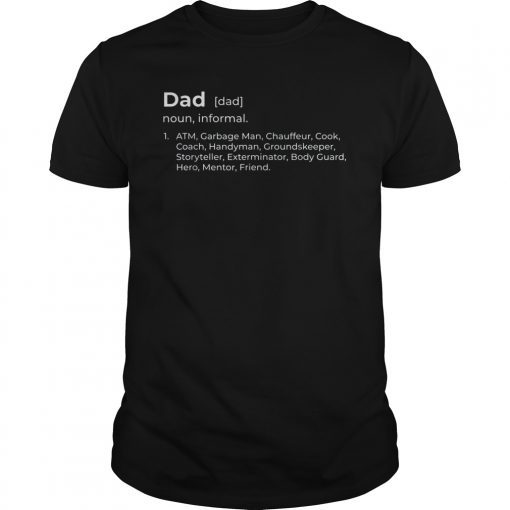 Mens Dad Noun Dictionary ATM Fathers Day Funny T-Shirt