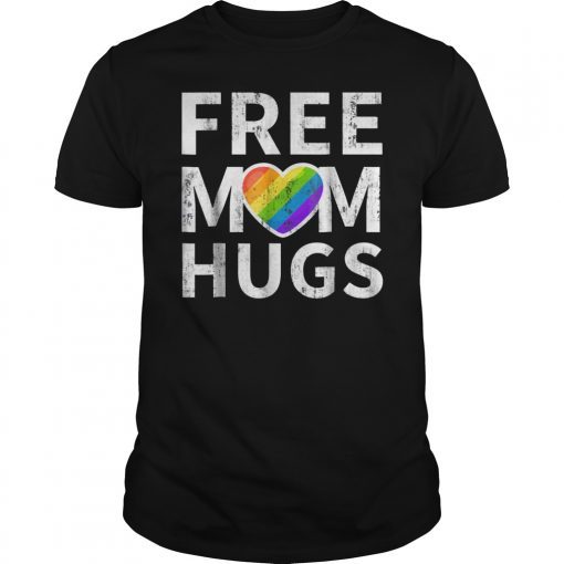 Mens Free Mom Hugs Cute Mom LGBT Gay Pride Rainbow T-Shirt