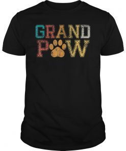 Mens Funny Dog Shirt Grand Paw Doggy Puppy Lover Grandpa Vintage T-Shirt