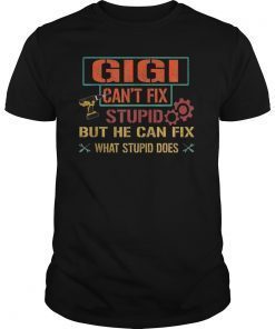Mens Gigi Can't Fix Stupid But He Can Fix What Stupid Does Shirt