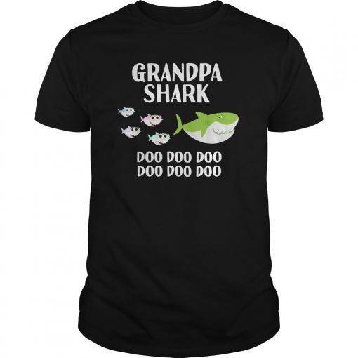 Mens Grandpa Shark Doo Doo Shirt For Matching Family Tshirts