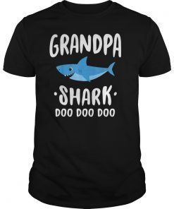 Mens Grandpa Shark Funny T-Shirt