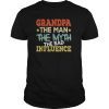 Mens Grandpa The Man The Myth The Bad Influence Unisex Shirt Fathers day