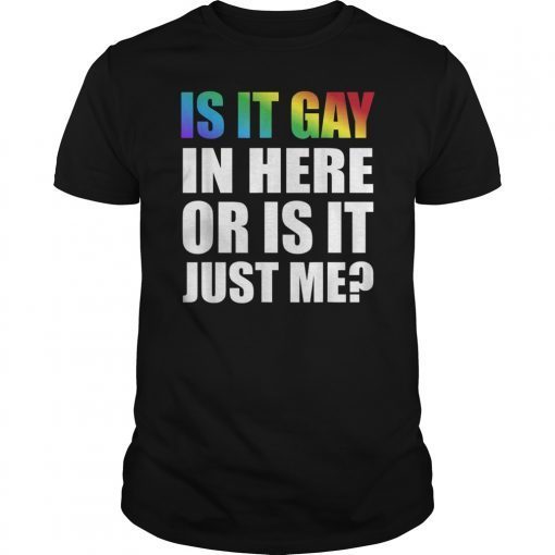 Mens Is It Gay In Here Or Is It Just Me LGBT Funny Gift Tshirt