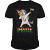 Mens LGBT Pride Gay Lesbian Funny Rainbow Dabbing Unicorn Shirt