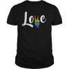 Mens LOVE Peace Sign Rainbow Gay Pride Shirt Love Is Love T-Shirt