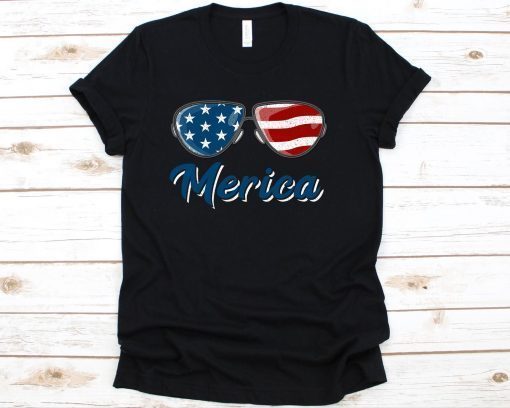 Merica Sunglasses Shirt, USA, American Flag, 4th Of July Gift, Independence Day Shirt, Independence Day Celebration