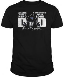 New England Patriots Dad a sons first hero a daughter first love t-shirt design