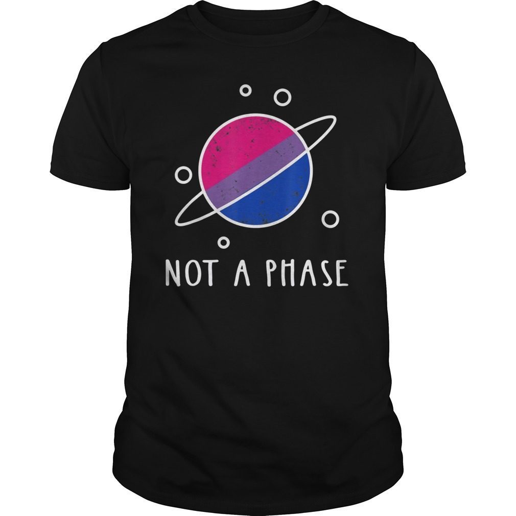 Not A Phase Bisexual Shirt LGBT Bi Pride Flag Space Moon T-Shirt. 