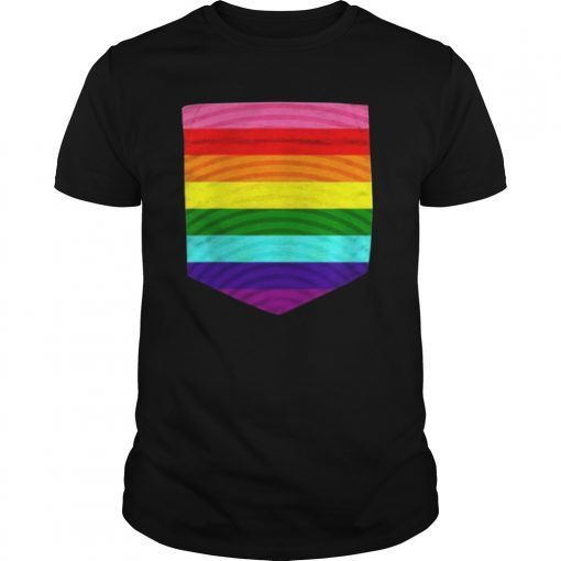 Original 8 Stripe Gay Pride Flag Pocket T-Shirt