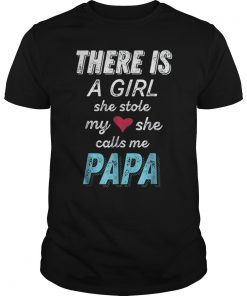 Papa Gifts Shirts from Granddaughter She Stole My Heart Tee Shirt