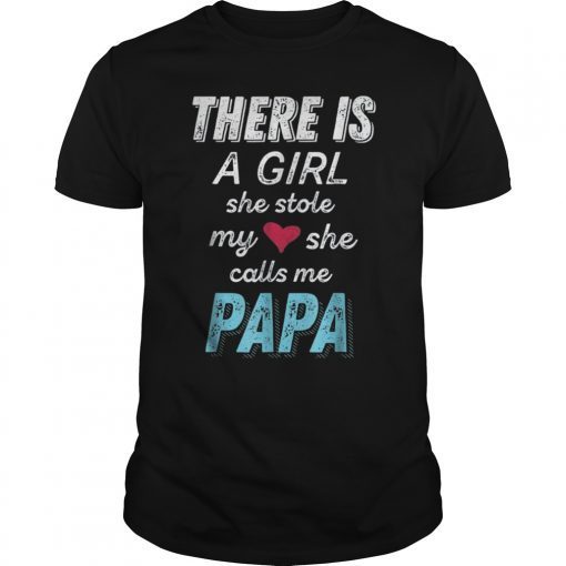 Papa Gifts Shirts from Granddaughter She Stole My Heart Tee Shirt