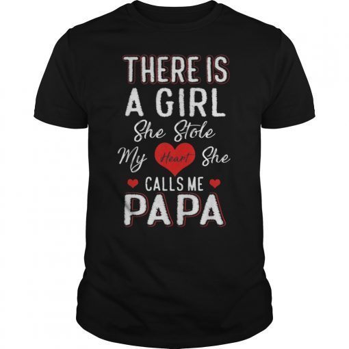 Papa Gifts Shirts from Granddaughter She Stole My Heart Tee T-Shirt