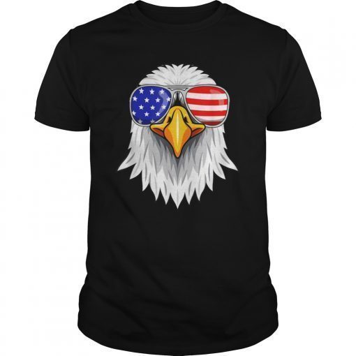 Patriotic Eagle 4th of July USA American Flag Sunglasses T-Shirt