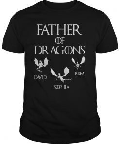 Personalized Custom Name Father Of Dragons Shirt - Funny Dad T-Shirt