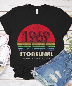 Pride Shirt 50th Anniversary Stonewall 1969 Was A Riot LGBTQ Shirt Rainbow Pride Parade LGBTQ Flag T-Shirt Unisex Tee
