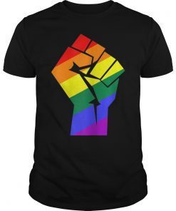 Pride Shirt LGBTQ Rainbow Fist Resist Apparel