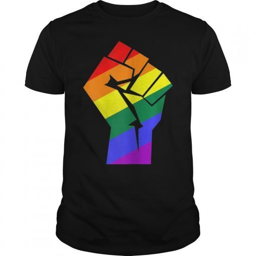 Pride Shirt LGBTQ Rainbow Fist Resist Apparel