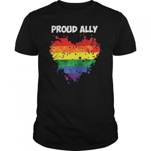 Proud Ally LGBT Gay Lesbian Pride Rainbow Gift T-Shirt