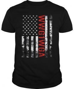 Q Anon WWG1WGA Where We Go One We Go All Qanon US Flag Shirt