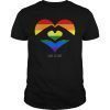 Rainbow Love Heart Pride LGBT Tee Shirts Love Is Love