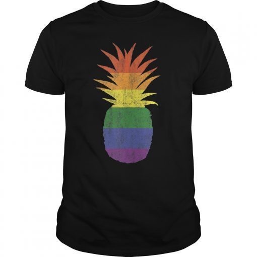 Rainbow Pride Pineapple LGBT Shirt Lesbian Gay Bi Homosexual Tee Shirt