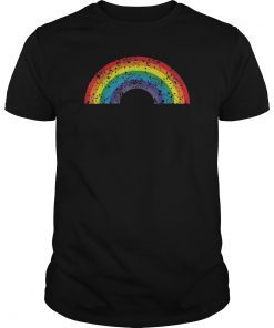 Rainbow Vintage Retro 80's Style Gay Pride Gift Tee Shirt