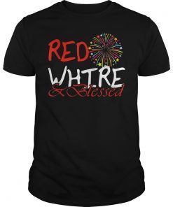 Red White And Blessed T Shirt Patriotic American 4th of July