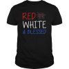 Red White & Blessed 4th of July Patriot Faith Religious T-Shirt