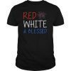 Red White & Blessed 4th of July Patriot Faith Religious T-Shirt