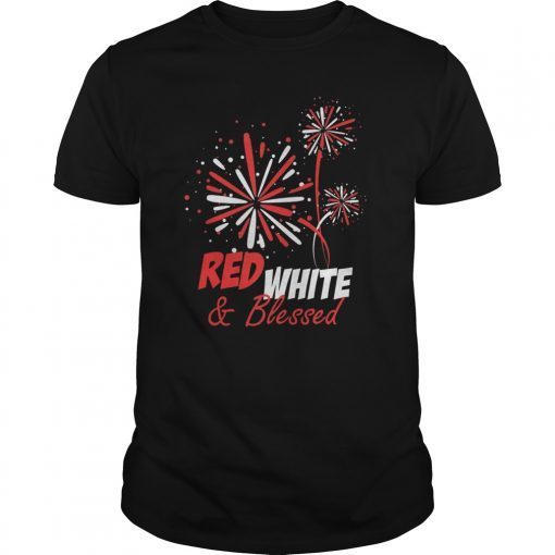 Red White Blessed tshirt 4th of July T-Shirt