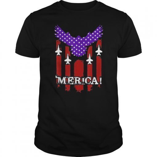 Red White Blue Air Force Flyover 4th of July Gift T-Shirts