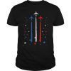 Red White Blue Air Force Flyover Proud American Independence Gift TShirt