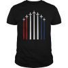 Red White Blue Air Force Flyover Proud American Independence Tee Shirts