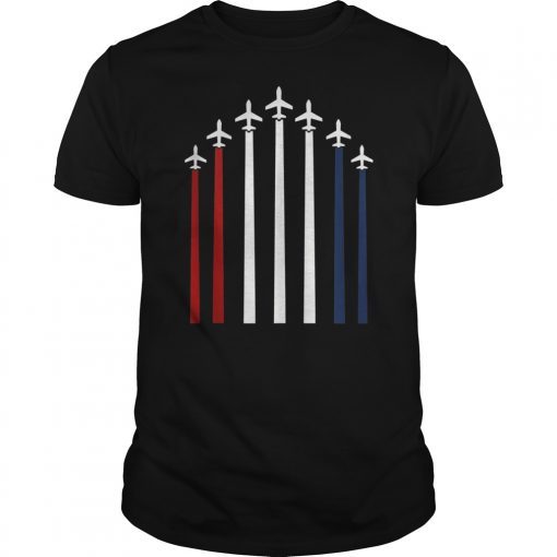 Red White Blue Air Force Flyover Proud American Independence Tee Shirts