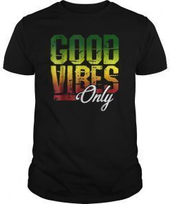 Reggae T-Shirt Good Vibes Only Jamaica One Love Rasta