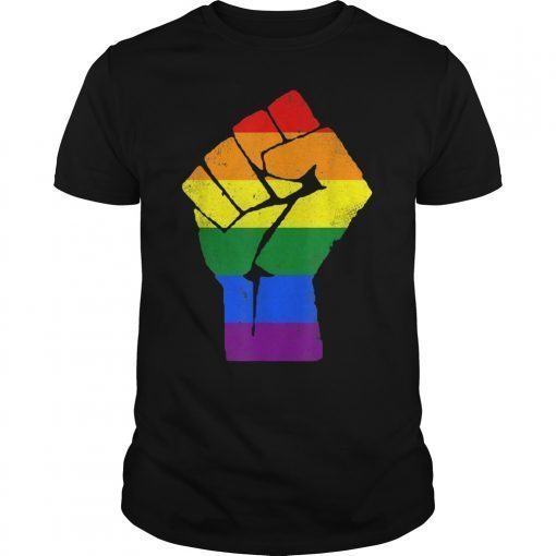 Resist Fist Gay Pride Flag Tee Shirts LGBT Pride Month Gifts