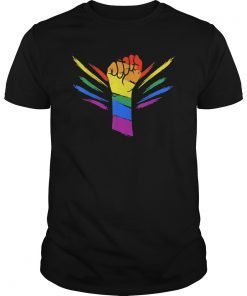 Resist Fist Rainbow Flag Gay Pride Support LGBT Gift T-Shirts