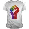 Resist Pride Parade Gay Rainbow Fist Flag T-Shirt
