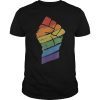 Resist Pride Parade Gay Rainbow Fist Flag Tee Shirt