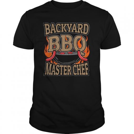 Retro Backyard Barbecue Master Chef BBQ Smoker Grillin Gifts T-Shirt