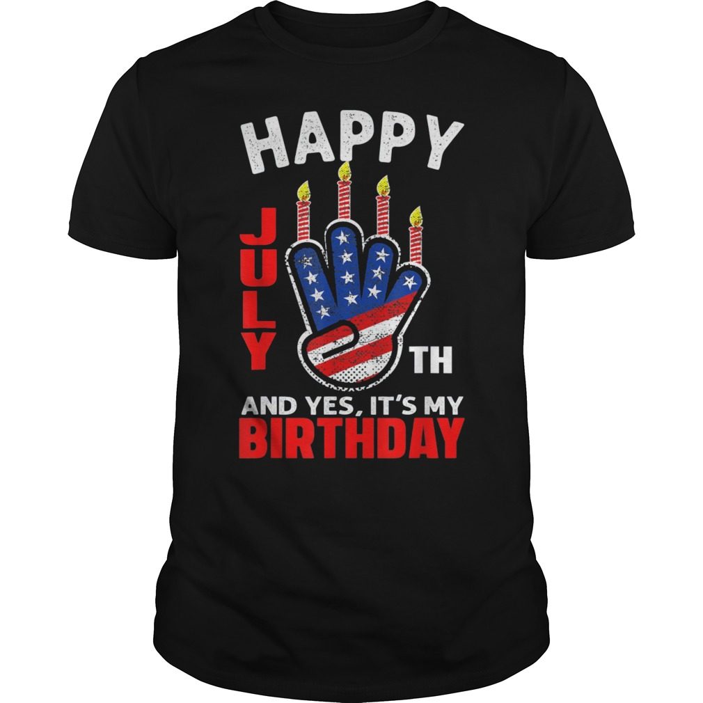 Retro Happy 4th July And Yes It's My Birthday T-Shirt - Reviewshirts Office