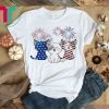 Retro Vintage Cat American Flag 4th of July T-Shirt