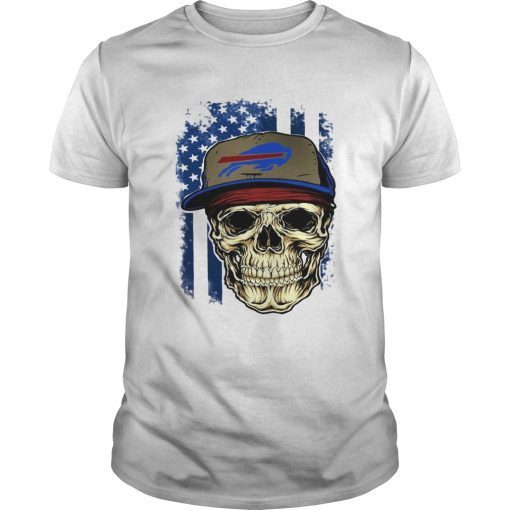 Skull hat Buffalo Bills American flag shirt