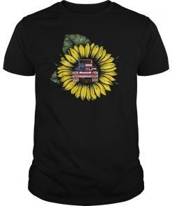 Sunflower Jeeps American Flag Gift 4th Of July Driving Jeeps T-Shirt